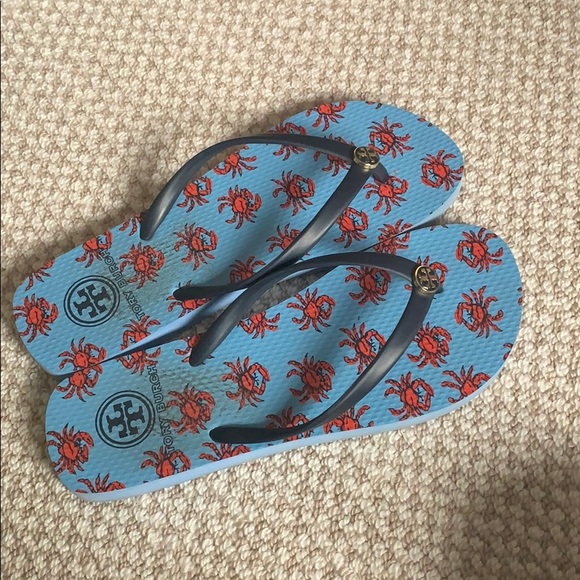 tory burch crab flip flops